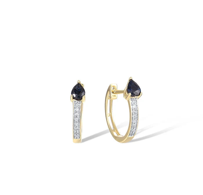 Celeste Pear Sapphire Huggie Hoops