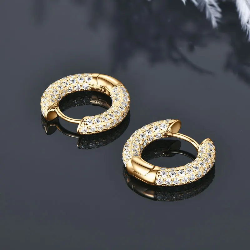 Pavé Comet Moissanite Hoop Earrings
