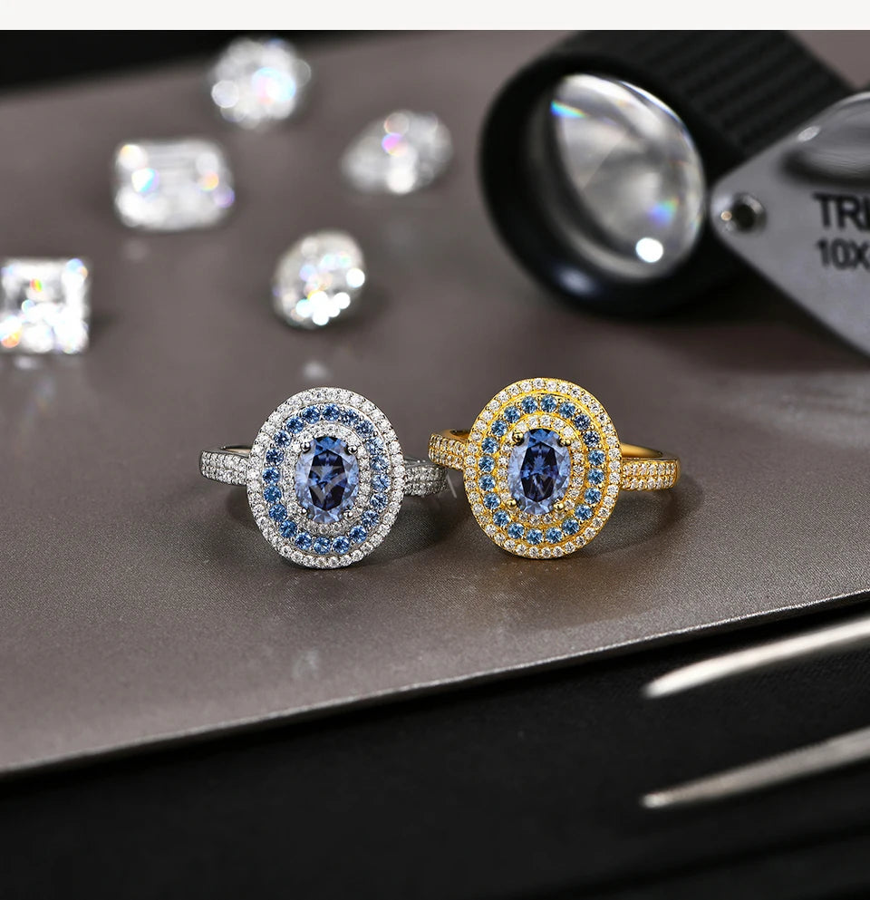 Grand Moissanite Oval Cluster Ring