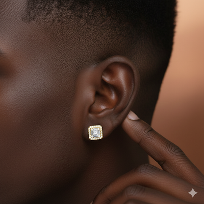 Quadra Lumine Moissanite Stud Earrings