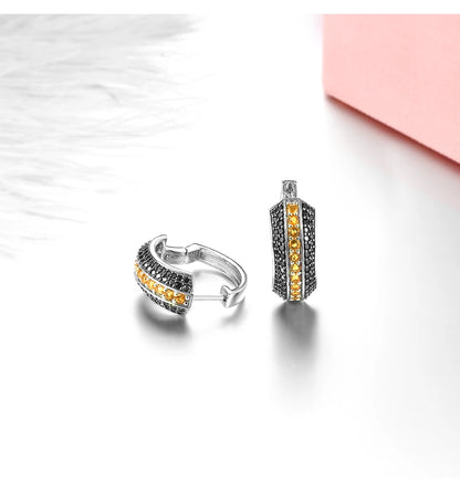 Aurum Linear Citrine Huggie Hoops