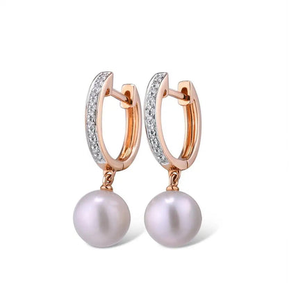 Lumine Pearl Drop Diamond Hoops