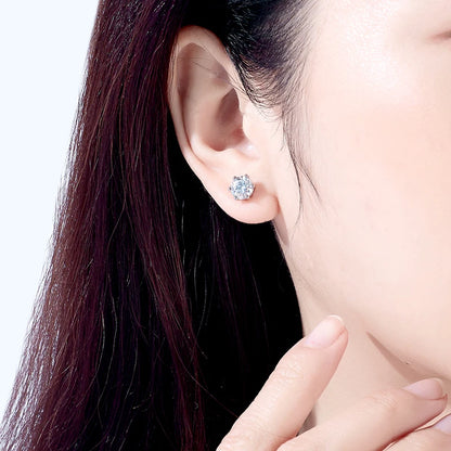 Aurum Princess Moissanite Stud Earrings