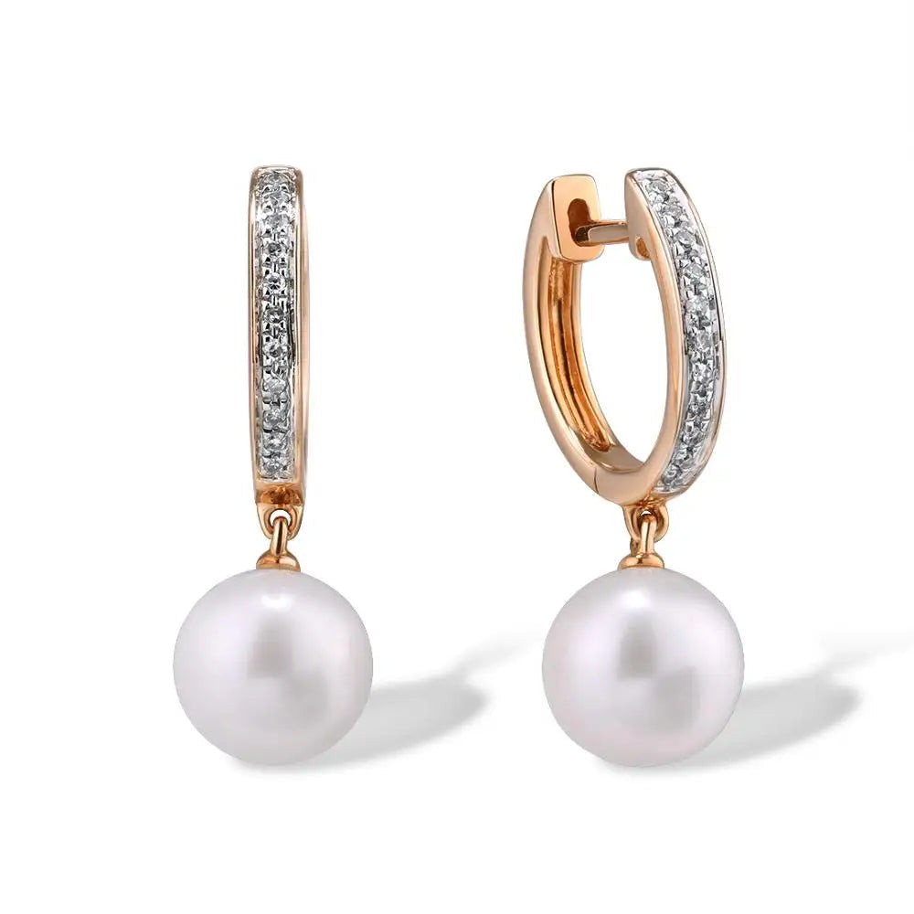 Lumine Pearl Drop Diamond Hoops