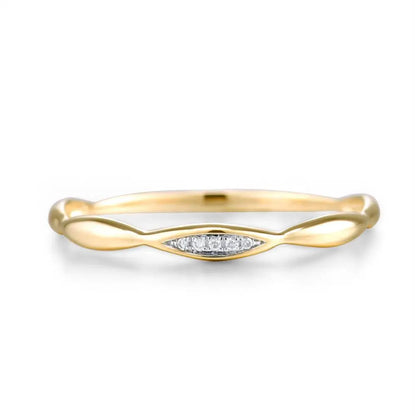 Lumine Wave Diamond Stacking Ring