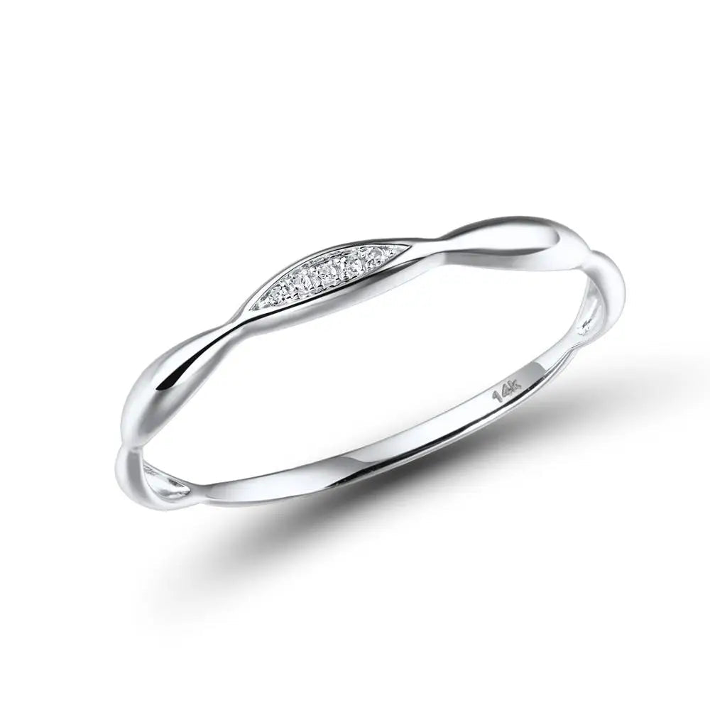 Lumine Wave Diamond Stacking Ring
