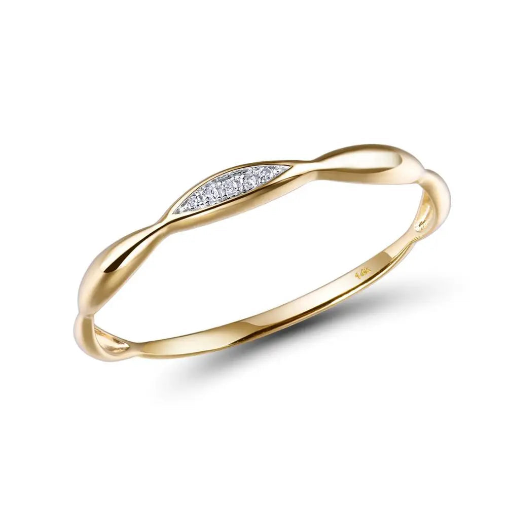 Lumine Wave Diamond Stacking Ring