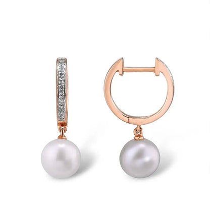 Lumine Pearl Drop Diamond Hoops