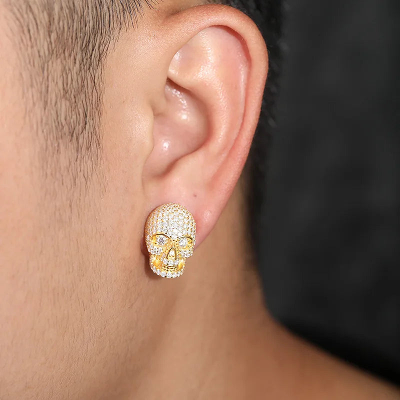 Phantom Iced Skull Sterling Studs
