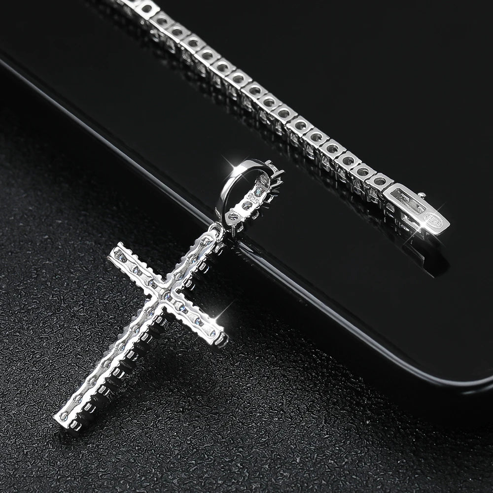 Eternal Iced Cross Moissanite Tennis