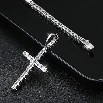 Eternal Iced Cross Moissanite Tennis