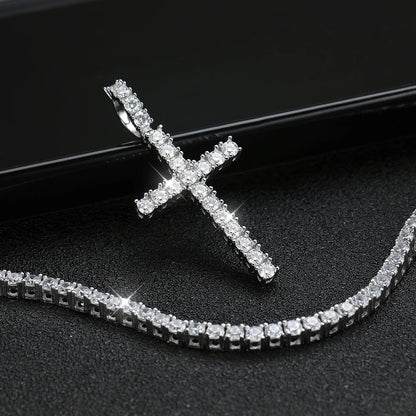 Eternal Iced Cross Moissanite Tennis