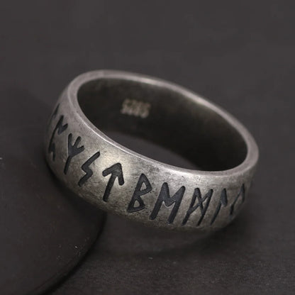 Vintage Runic Sterling Silver Band