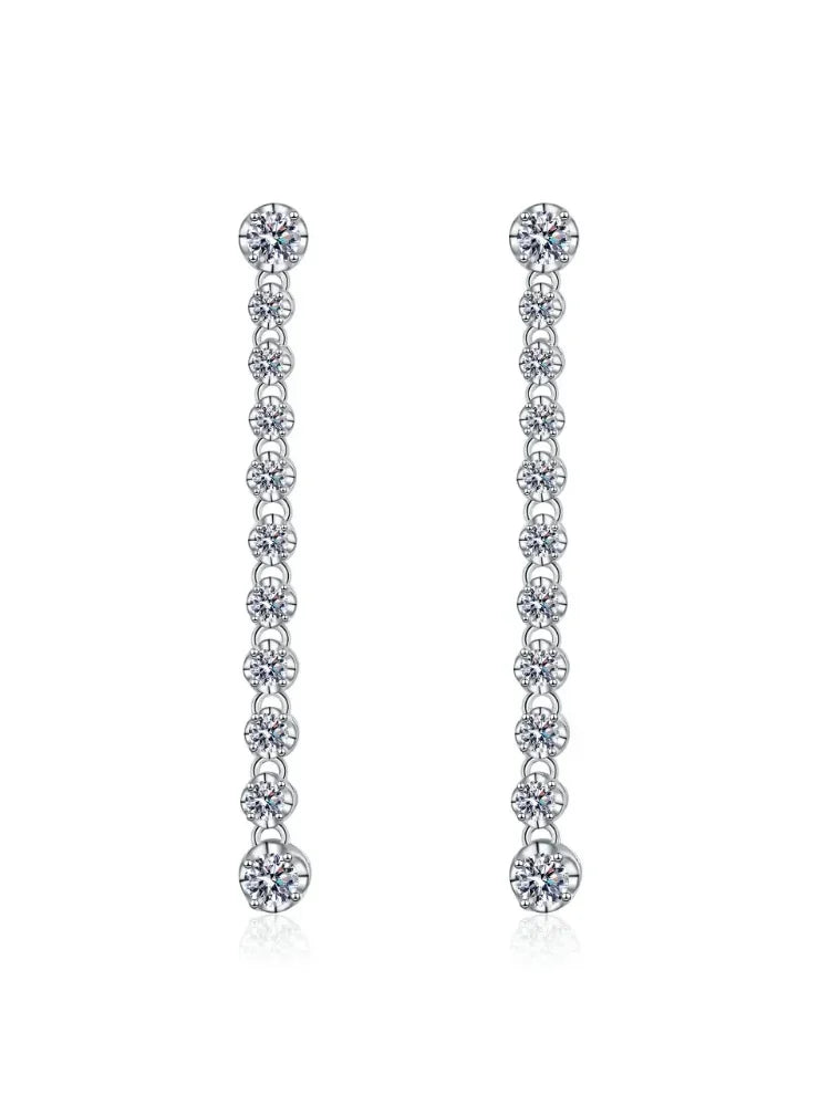 Celeste Linear Moissanite Drop Earrings