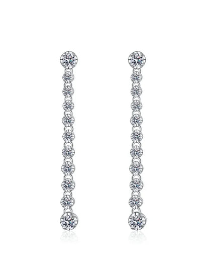 Celeste Linear Moissanite Drop Earrings