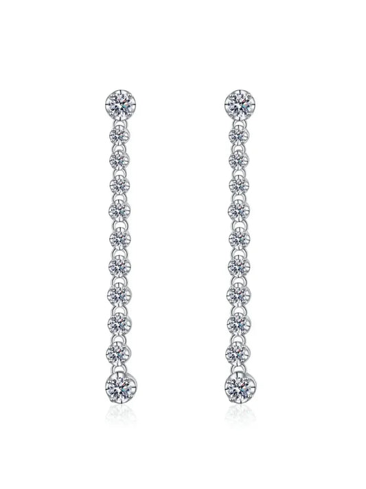 Celeste Linear Moissanite Drop Earrings
