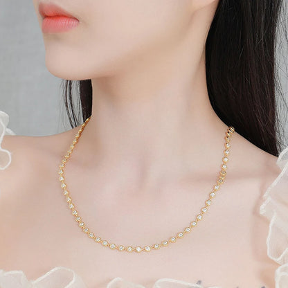 Aura Nova Bubble Bezel Moissanite Chain