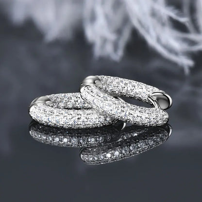 Pavé Comet Moissanite Hoop Earrings