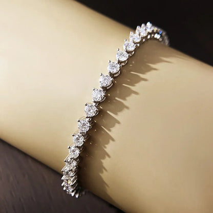 Moissanite Tennis Bracelet – Classic Round