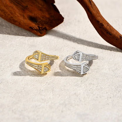 Dual Crest Moissanite Statement Ring