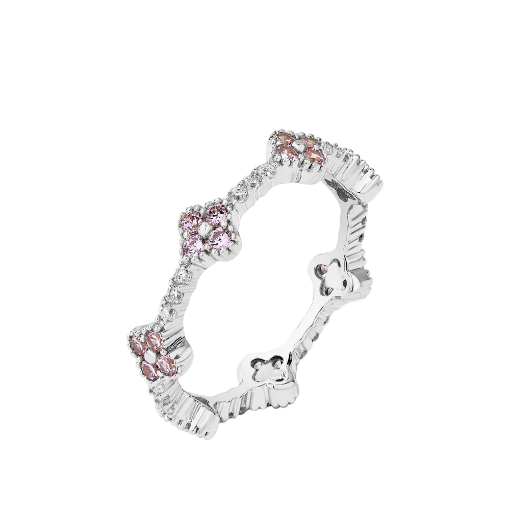 Moissanite Eternity Band in 925 Sterling Silver with Prong Setting by Viper Jewellery