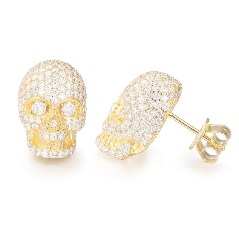 Phantom Iced Skull Sterling Studs