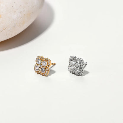 Fleur Quatrefoil Moissanite Stud Earrings