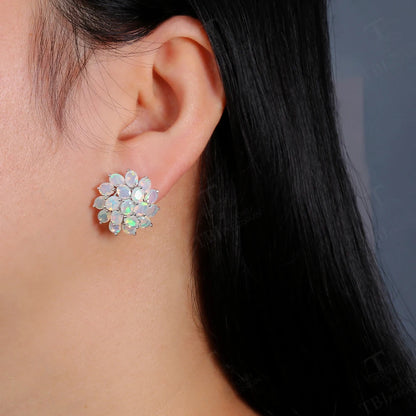 Fleur Opal Cluster Drop Earrings