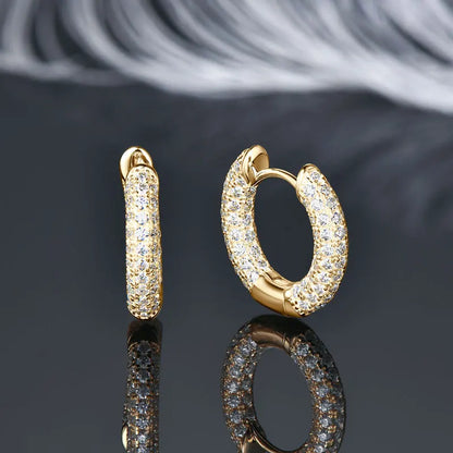 Pavé Comet Moissanite Hoop Earrings