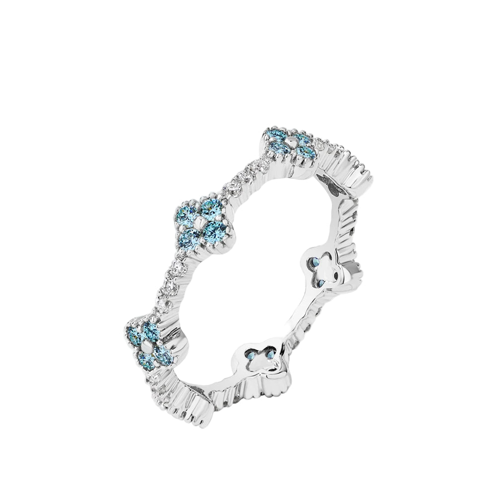 Moissanite Eternity Band in 925 Sterling Silver with Prong Setting by Viper Jewellery