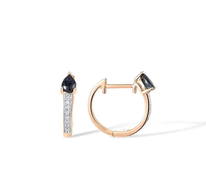 Celeste Pear Sapphire Huggie Hoops