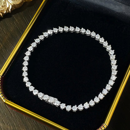 Moissanite Tennis Bracelet – Classic Round