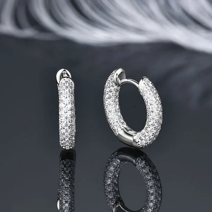 Pavé Comet Moissanite Hoop Earrings