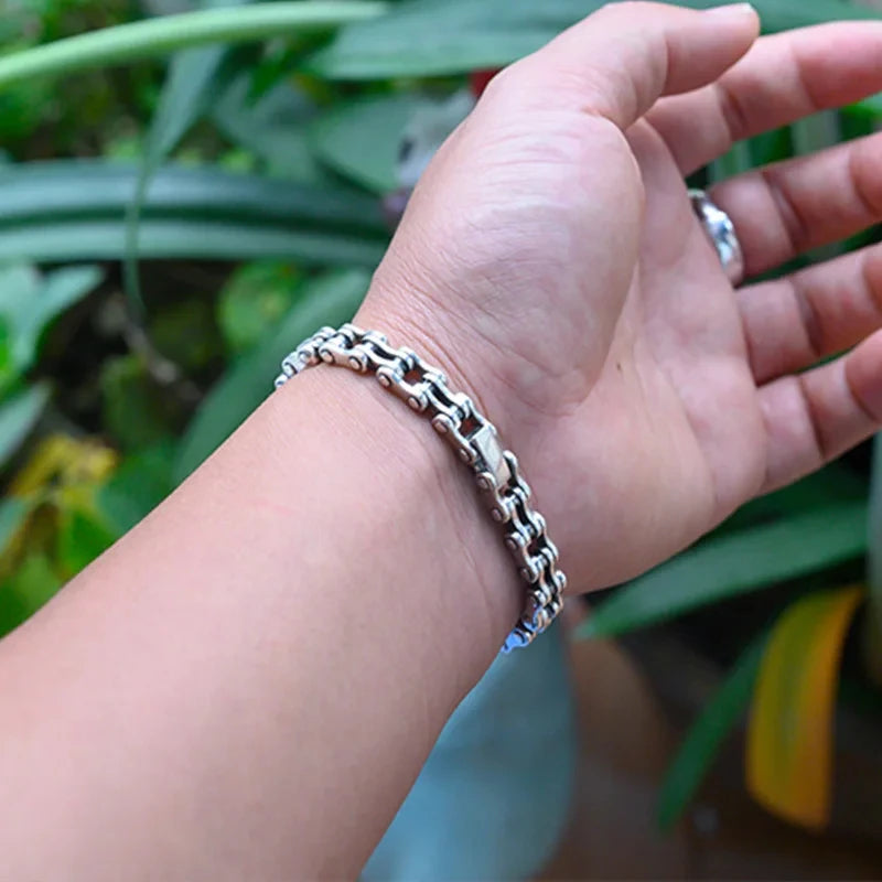 Urban Steel Sterling Bicycle Chain Bracelet