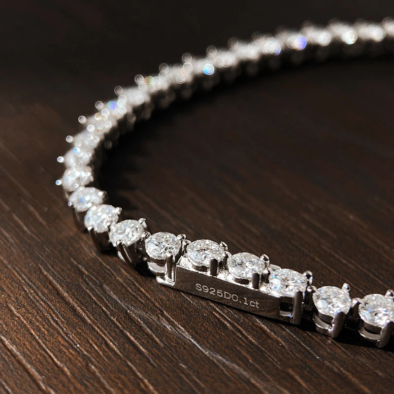 Moissanite Tennis Bracelet – Classic Round