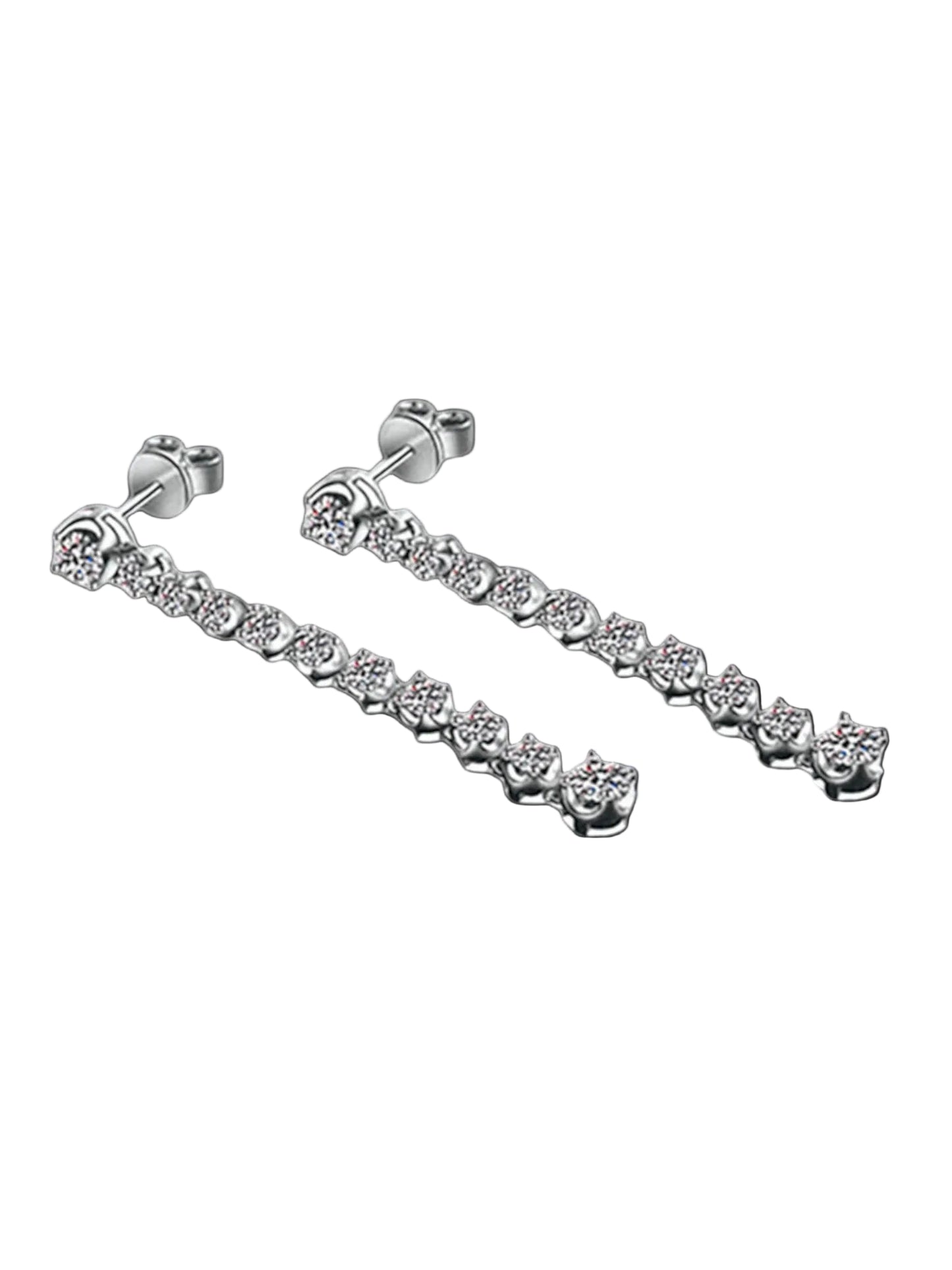 Celeste Linear Moissanite Drop Earrings