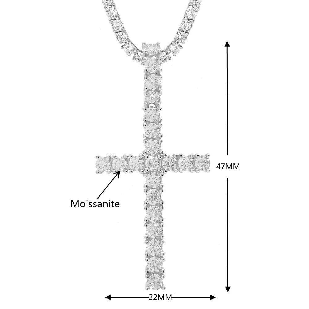 Eternal Iced Cross Moissanite Tennis