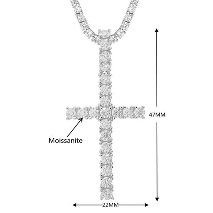 Eternal Iced Cross Moissanite Tennis