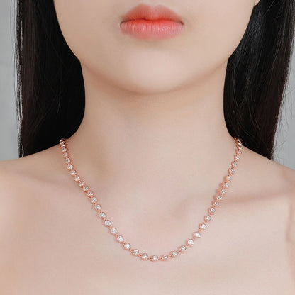 Aura Nova Bubble Bezel Moissanite Chain White Gold