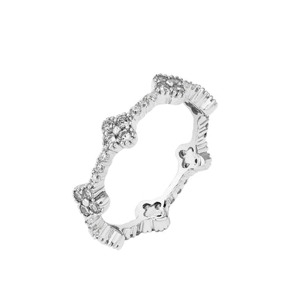 Moissanite Eternity Band in 925 Sterling Silver with Prong Setting by Viper Jewellery