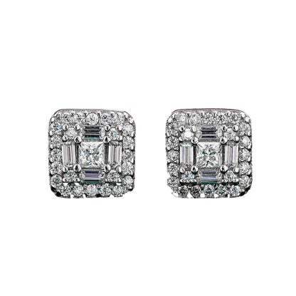 Quadra Lumine Moissanite Stud Earrings