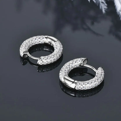Pavé Comet Moissanite Hoop Earrings