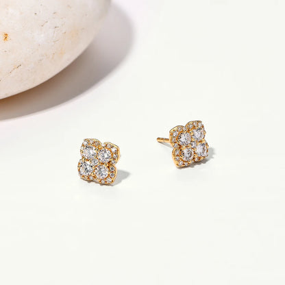 Fleur Quatrefoil Moissanite Stud Earrings