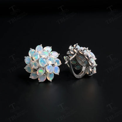 Fleur Opal Cluster Drop Earrings