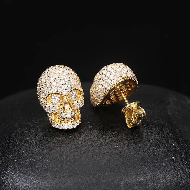 Phantom Iced Skull Sterling Studs