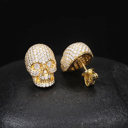 Phantom Iced Skull Sterling Studs