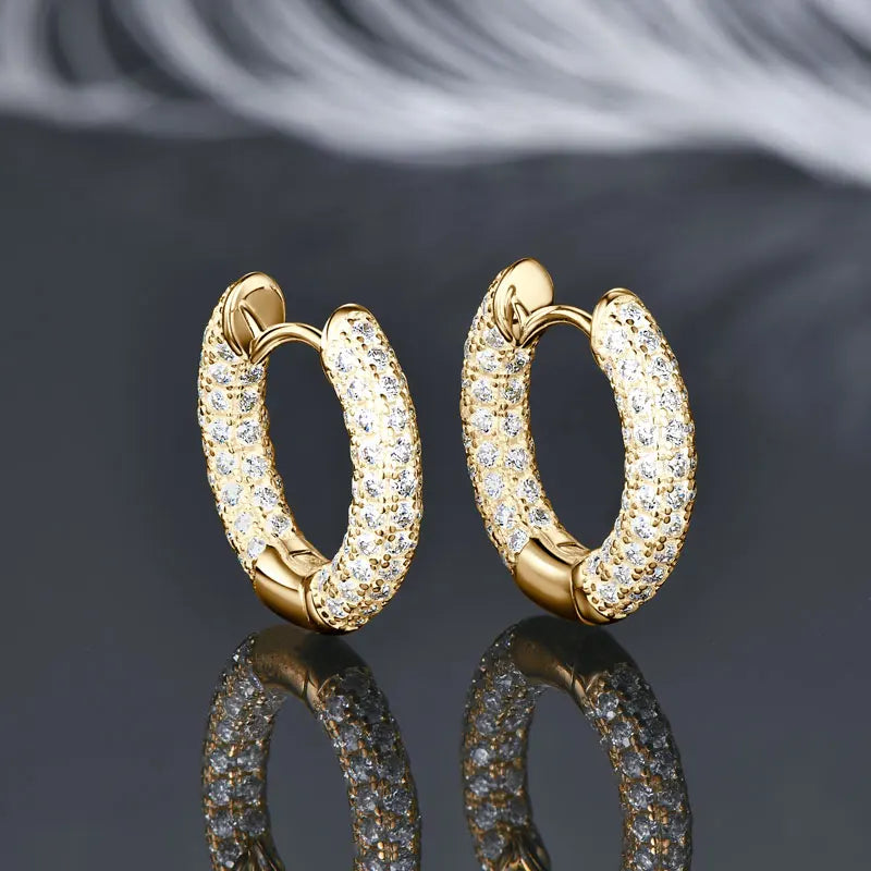 Pavé Comet Moissanite Hoop Earrings