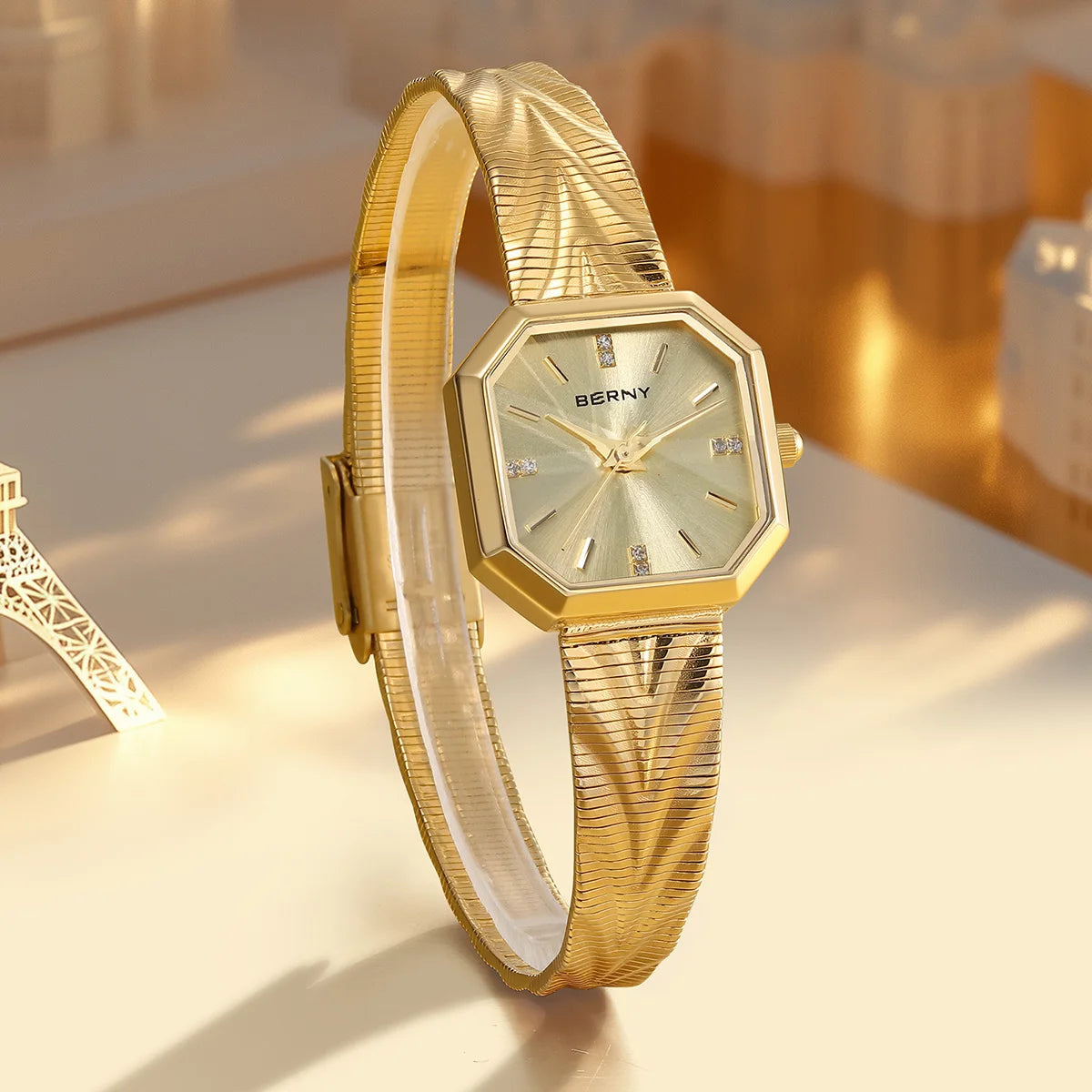 Fleur Octagon Engraved Watch