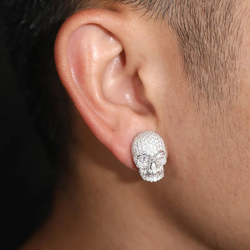 Phantom Iced Skull Sterling Studs