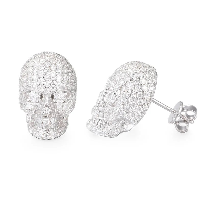 Phantom Iced Skull Sterling Studs
